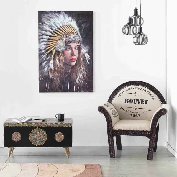 Paveikslas Alexandra House Living Life Drobė Eglės mediena 120 x 2 x 80 cm
