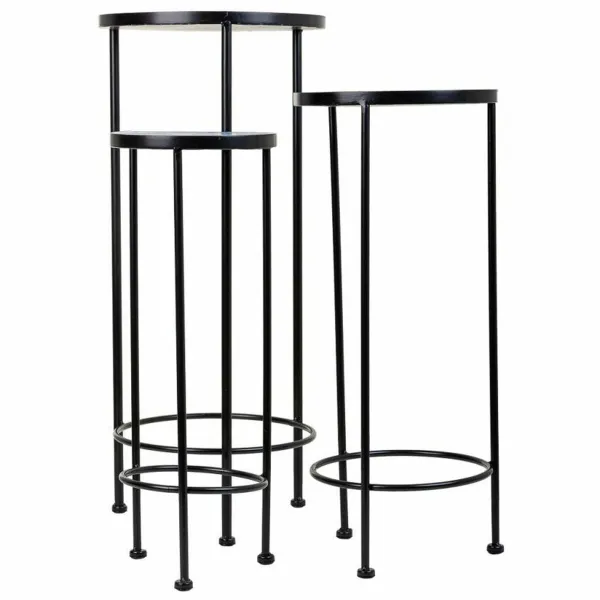 Puķu Poda Statīvs Alexandra House Living Melns Dzelzs Flīze 30 x 68 x 30 cm 3 Daudzums