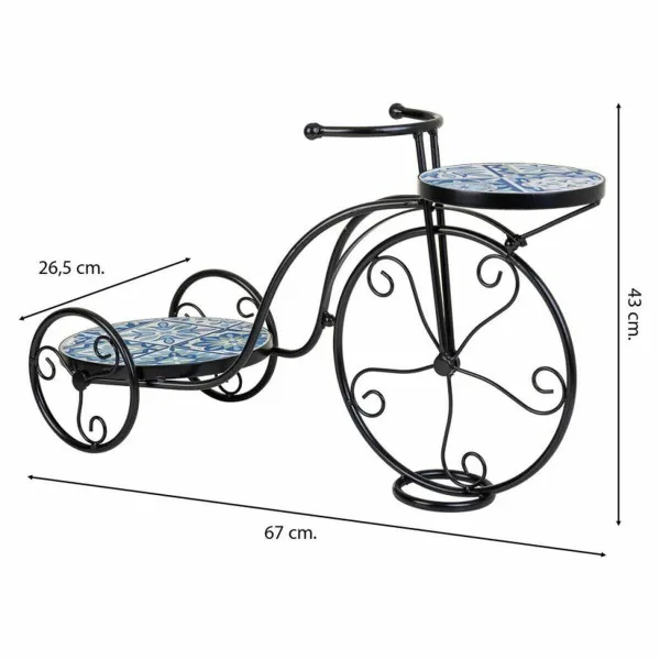 Flower Pot Stand Alexandra House Living Black Iron Tile Bicycle 26 x 43 x 67 cm