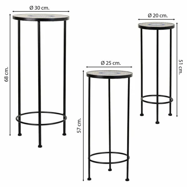 Puķu Poda Statīvs Alexandra House Living Melns Dzelzs Flīze 30 x 68 x 30 cm 3 Daudzums
