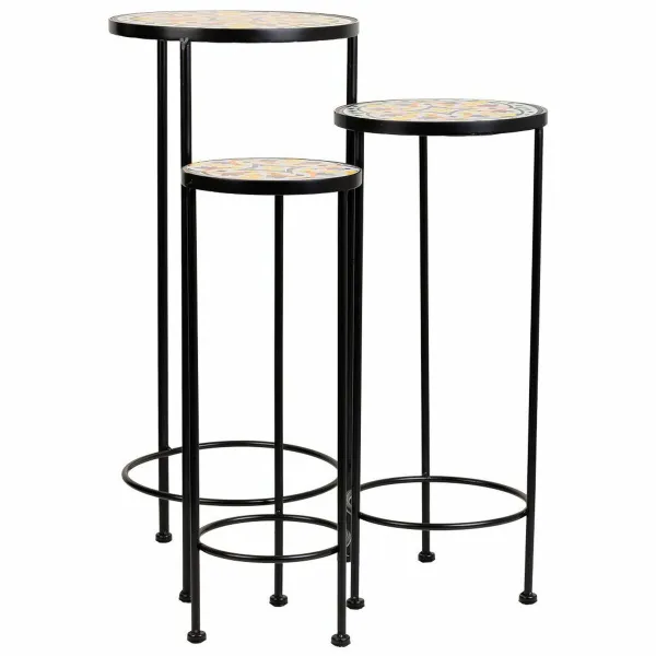 Puķu Poda Statīvs Alexandra House Living Melns Dzelzs Flīze 30 x 68 x 30 cm 3 Daudzums