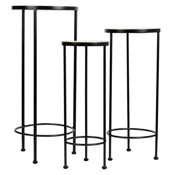 Puķu Poda Statīvs Alexandra House Living Melns Dzelzs Flīze 30 x 68 x 30 cm 3 Daudzums
