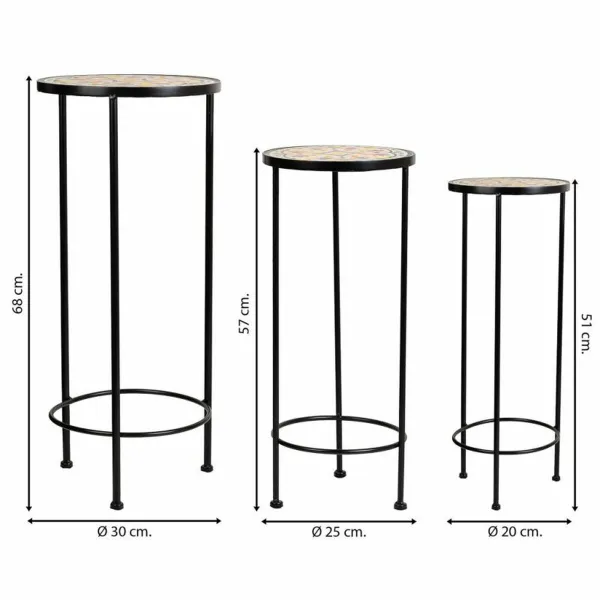 Puķu Poda Statīvs Alexandra House Living Melns Dzelzs Flīze 30 x 68 x 30 cm 3 Daudzums