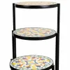 Gėlių vazonų stovas Alexandra House Living Juoda Geležis Plytelė 30 x 68 x 30 cm 3 Dalys