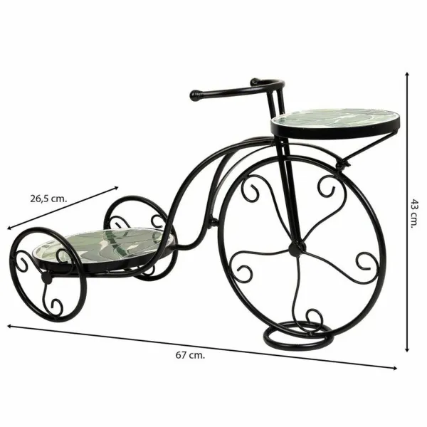 Flower Pot Stand Alexandra House Living Black Iron Tile Bicycle 26 x 43 x 67 cm