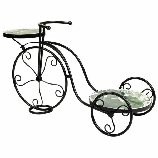 Flower Pot Stand Alexandra House Living Black Iron Tile Bicycle 26 x 43 x 67 cm