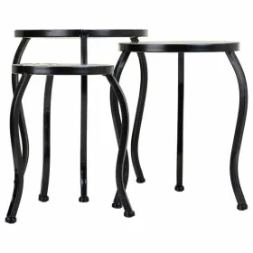 Gėlių vazonų stovas Alexandra House Living Juoda Geležis Plytelė 35 x 36 x 35 cm 3 Dalys