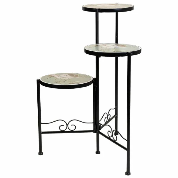 Puķu Poda Statīvs Alexandra House Living Melns Dzelzs Flīze 30 x 68 x 30 cm