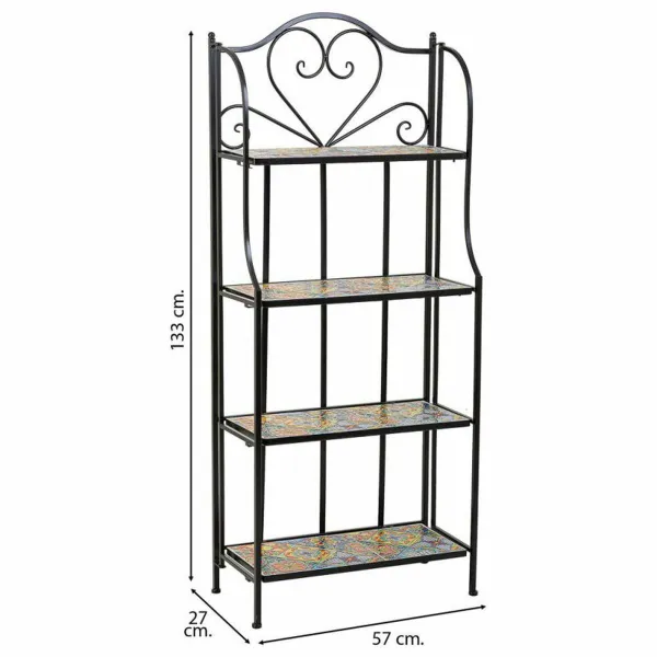 Plaukti Alexandra House Living Melns Dzelzs Flīze 27 x 133 x 57 cm