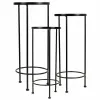 Gėlių vazonų stovas Alexandra House Living Juoda Geležis Plytelė 30 x 68 x 30 cm 3 Dalys