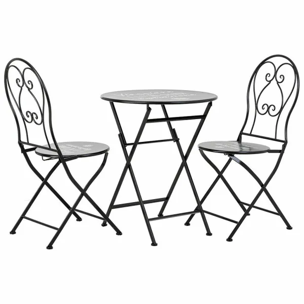 Stalo rinkinys su 2 kėdėmis Alexandra House Living Juoda 60 x 75 x 60 cm