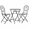 Stalo rinkinys su 2 kėdėmis Alexandra House Living Juoda 60 x 75 x 60 cm