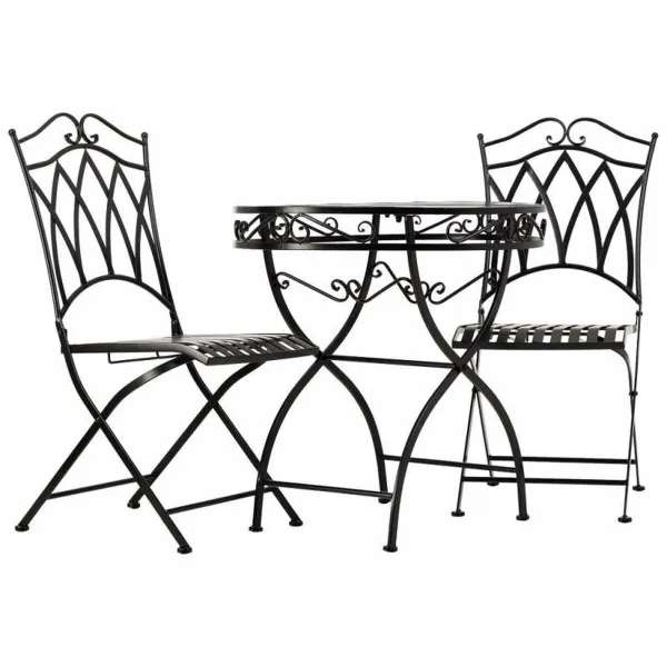 Стол и 2 стула Alexandra House Living Чёрный 60 x 75 x 60 cm