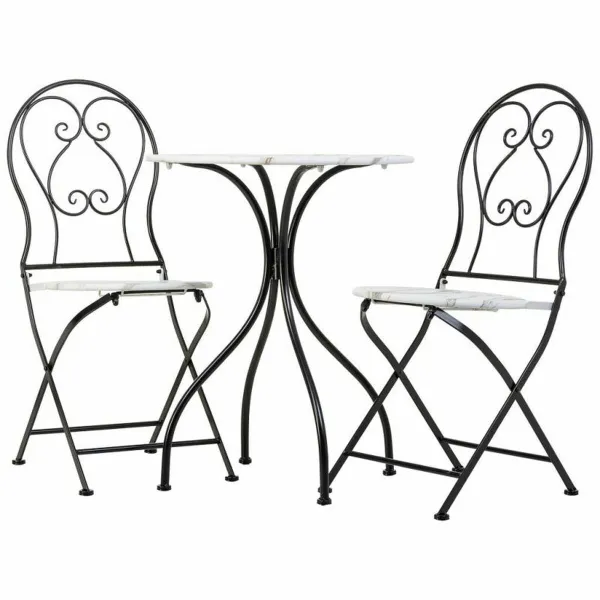 Stalo rinkinys su 2 kėdėmis Alexandra House Living Balta Juoda 60 x 75 x 60 cm
