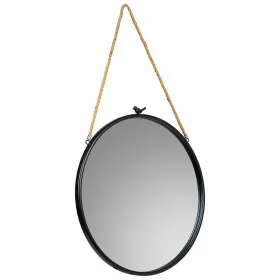 Sieninis veidrodis Alexandra House Living Juoda 1 x 60 x 60 cm Apskritimai