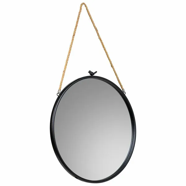 Sieninis veidrodis Alexandra House Living Juoda 1 x 60 x 60 cm Apskritimai