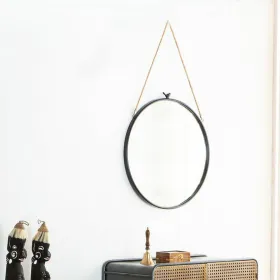 Sieninis veidrodis Alexandra House Living Juoda 1 x 60 x 60 cm Apskritimai