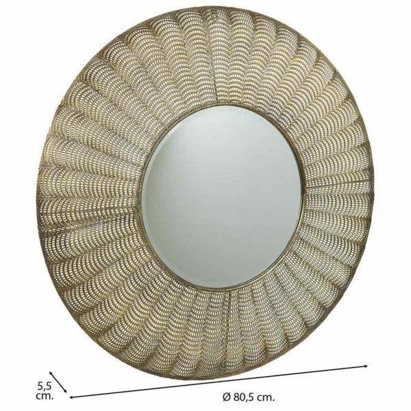 Sienas spogulis Alexandra House Living Bronza 5 x 80 x 80 cm Apļi