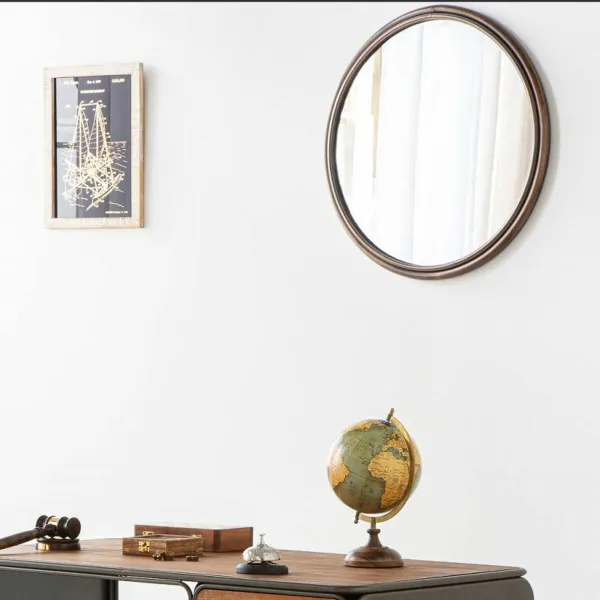 Wall mirror Alexandra House Living Golden 2 x 61 x 61 cm Circle