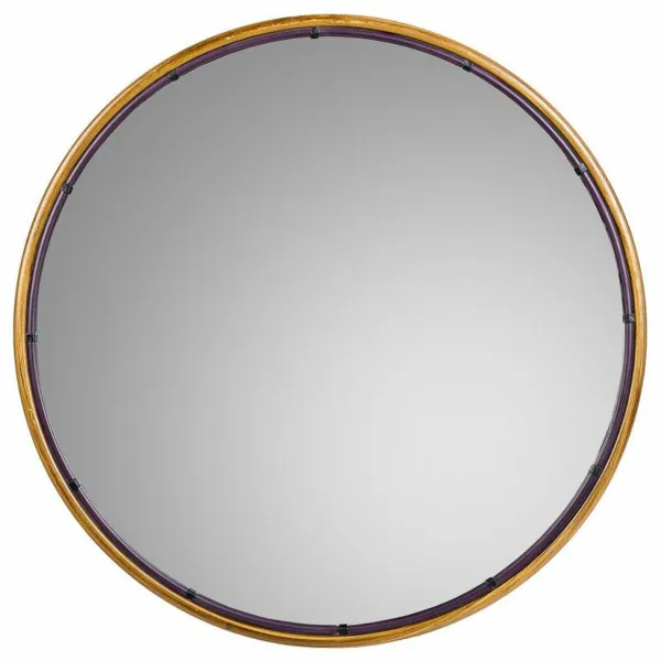 Sieninis veidrodis Alexandra House Living Auksinis 2 x 61 x 61 cm Apskritimai