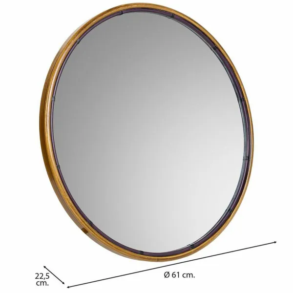 Wall mirror Alexandra House Living Golden 2 x 61 x 61 cm Circle