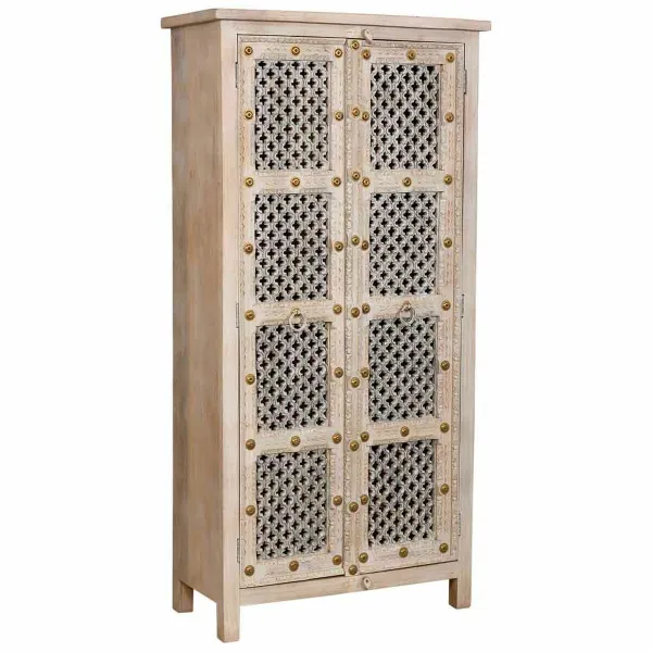 Spintelė Alexandra House Living Balta Mango mediena 40 x 180 x 90 cm