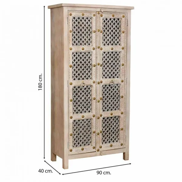 Spintelė Alexandra House Living Balta Mango mediena 40 x 180 x 90 cm
