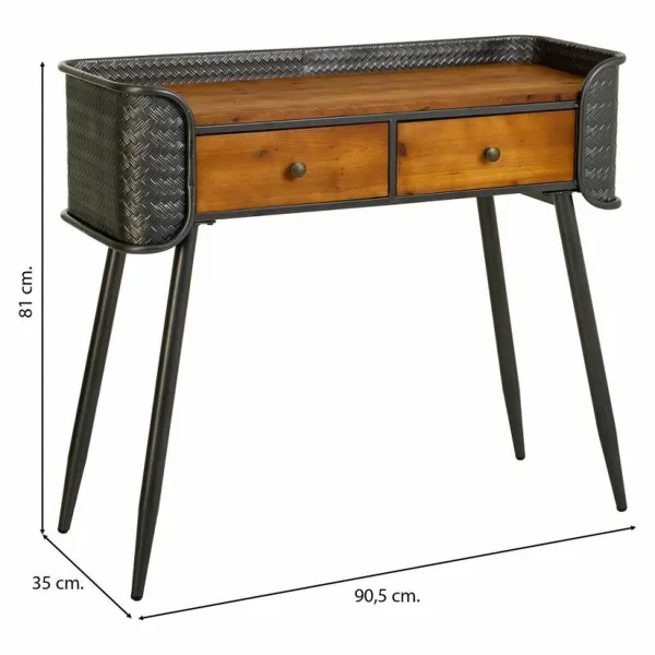 Vestibila galds ar atvilktnēm Alexandra House Living Brūns 35 x 81 x 90 cm