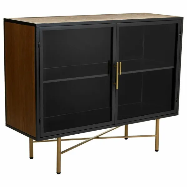 Bufete Alexandra House Living Brūns Metāls Stikls Egles koksne Koks MDF 35 x 80 x 100 cm