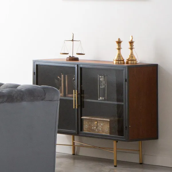 Устройство Alexandra House Living Коричневый Металл Cтекло древесина ели Деревянный MDF 35 x 80 x 100 cm