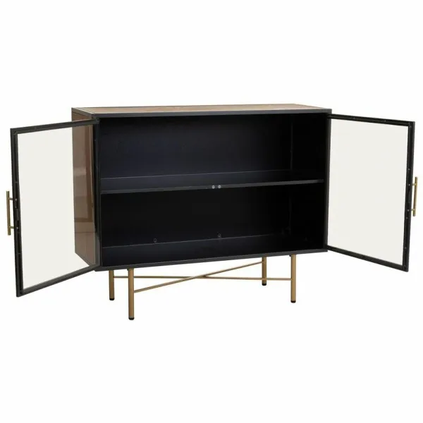 Bufete Alexandra House Living Brūns Metāls Stikls Egles koksne Koks MDF 35 x 80 x 100 cm