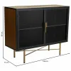 Bufete Alexandra House Living Brūns Metāls Stikls Egles koksne Koks MDF 35 x 80 x 100 cm