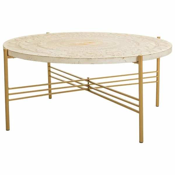 Centrinis stalas Alexandra House Living Balta Metalinis Eglės mediena Medžio MDF 80 x 36 x 80 cm
