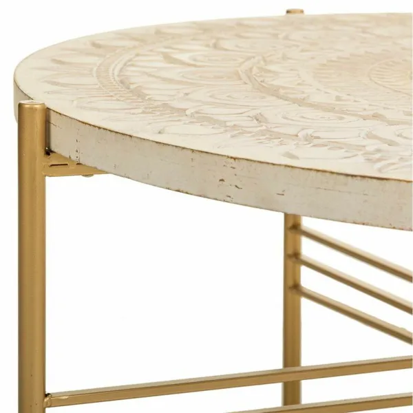 Centrinis stalas Alexandra House Living Balta Metalinis Eglės mediena Medžio MDF 80 x 36 x 80 cm