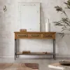 Hall Table with Drawers Alexandra House Living Brown 40 x 80 x 122 cm