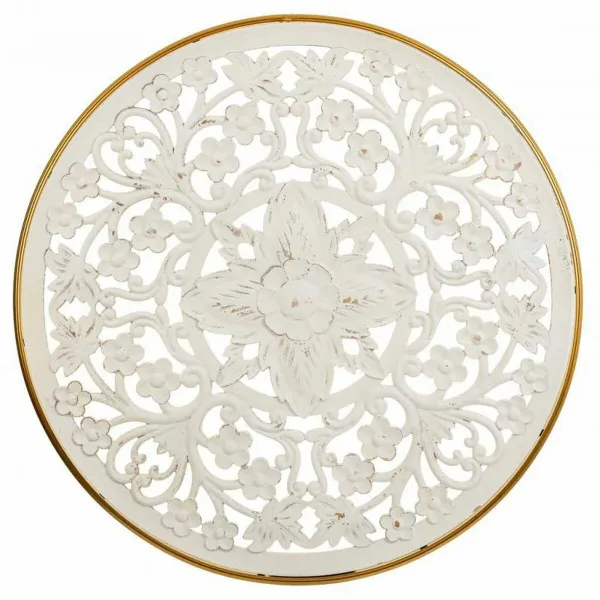 Sienų dekoracija Alexandra House Living Balta Metalinis Medžio MDF 3 x 87 x 87 cm
