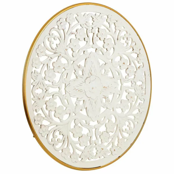 Sienų dekoracija Alexandra House Living Balta Metalinis Medžio MDF 3 x 87 x 87 cm