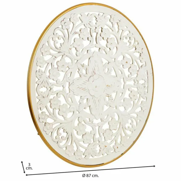 Sienų dekoracija Alexandra House Living Balta Metalinis Medžio MDF 3 x 87 x 87 cm