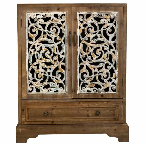 Spintelė Alexandra House Living Ruda Eglės mediena Medžio MDF 38 x 102 x 83 cm