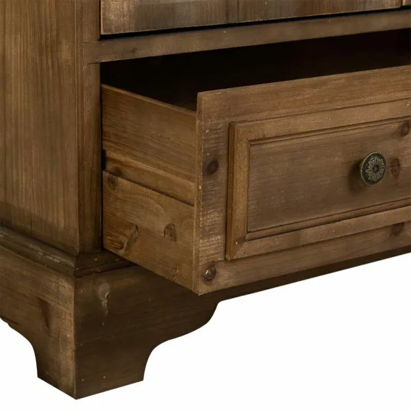Spintelė Alexandra House Living Ruda Eglės mediena Medžio MDF 38 x 102 x 83 cm