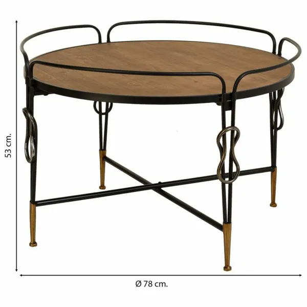 Olohuoneen pöytä Alexandra House Living Ruskea Metalli Kuusi Puu MDF 78 x 53 x 78 cm