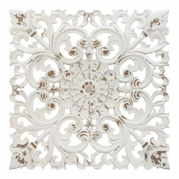 Seinäkoriste Alexandra House Living Valkoinen Kuusi Puu MDF 1 x 56 x 56 cm