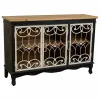 Indauja Alexandra House Living Juoda stiklas Eglės mediena Medžio MDF 36 x 80 x 120 cm