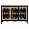 Indauja Alexandra House Living Juoda stiklas Eglės mediena Medžio MDF 36 x 80 x 120 cm