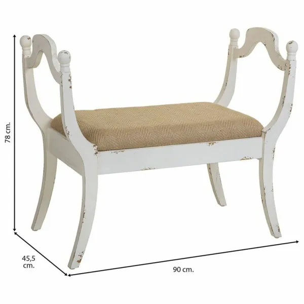 Taburetė Alexandra House Living Balta Kempinė Eglės mediena Medžio MDF 45 x 78 x 90 cm