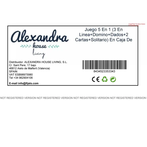 Tradicinių žaidimų rinkinys Alexandra House Living Ruda 23 x 5 x 23 cm 5 viename