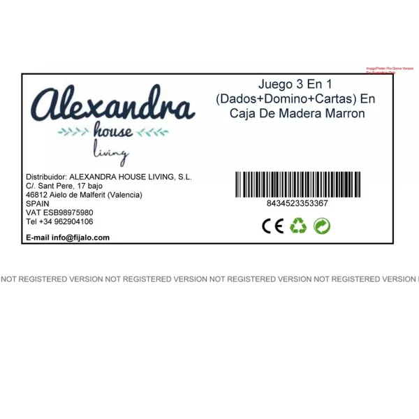Tradicionālo spēļu komplekts Alexandra House Living Brūns 12 x 5 x 15 cm 3-vienā