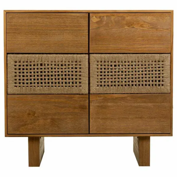 Chest of drawers Alexandra House Living Brown Rope Fir wood Paolownia wood 36 x 75 x 80 cm