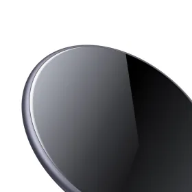 Crong PowerSpot Fast Wireless Charger – Aluminum 15W USB-C Qi Wireless Charger with Tempered Glass Cover (Shadow Black)