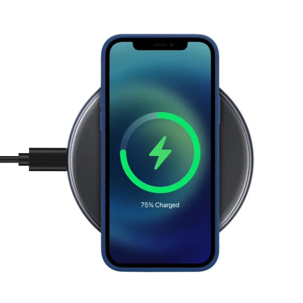 Crong PowerSpot Fast Wireless Charger – Aluminum 15W USB-C Qi Wireless Charger with Tempered Glass Cover (Shadow Black)